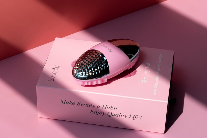 Sunmay Oval Sonic Facial Cleansing Brush with Ionic Tool - US Stock
